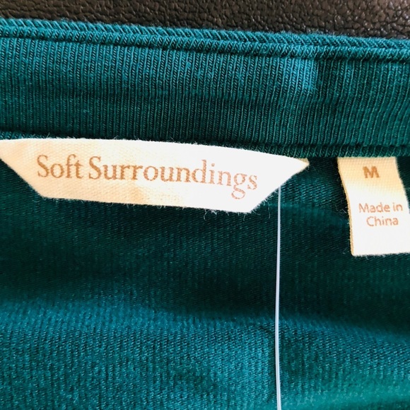 NWT Soft Surroundings Marla Dress Asymmetrical Overlay Soft Knit Artsy | Green - Picture 11 of 14